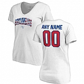 Women Customized Tampa Bay Buccaneers NFL Pro Line by Fanatics Branded Any Name & Number Banner Wave V Neck T-Shirt White